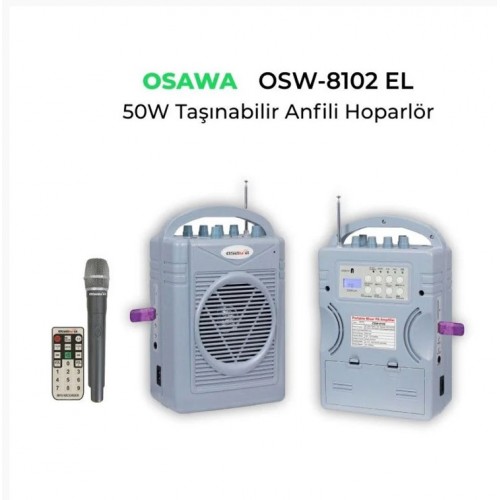 Osawa Osw-8102E El Mikrofonlu Taşınabilir Şarjlı Anfi